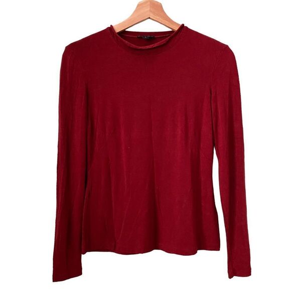 Lafayette 148 New York Basic Crewneck Long Sleeve Top in Size P / Small - Picture 1 of 8